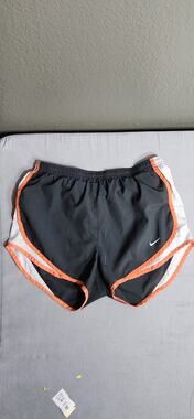 Nike Dri-FIT Women's Running Shorts Size Small Gray Orange Athletic Workout